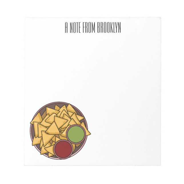 Bloc De Notas Ilustracion personalizado Nachos (Frente)