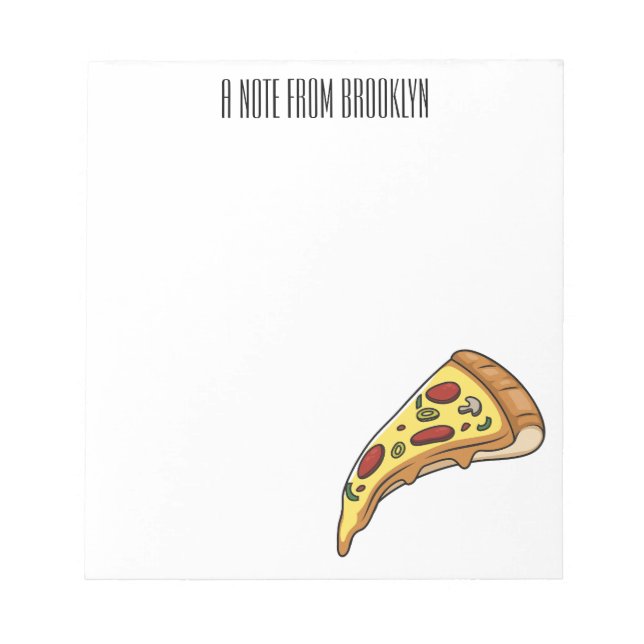 Bloc De Notas Ilustracion personalizado Pizza (Frente)