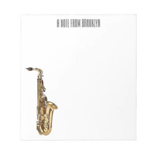 Bloc De Notas Ilustracion personalizado saxofón