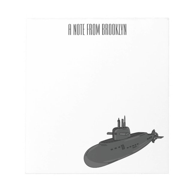 Bloc De Notas Ilustracion personalizado submarino (Frente)