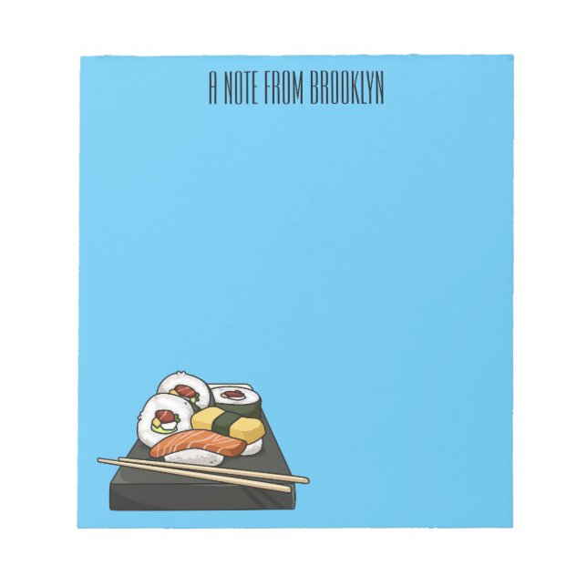 Bloc De Notas Ilustracion personalizado Sushi (Frente)