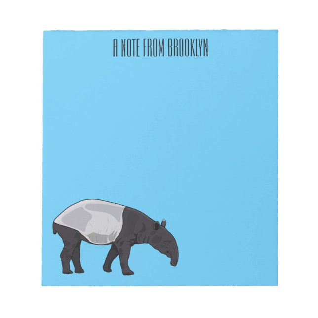 Bloc De Notas Ilustracion personalizado Tapir (Frente)