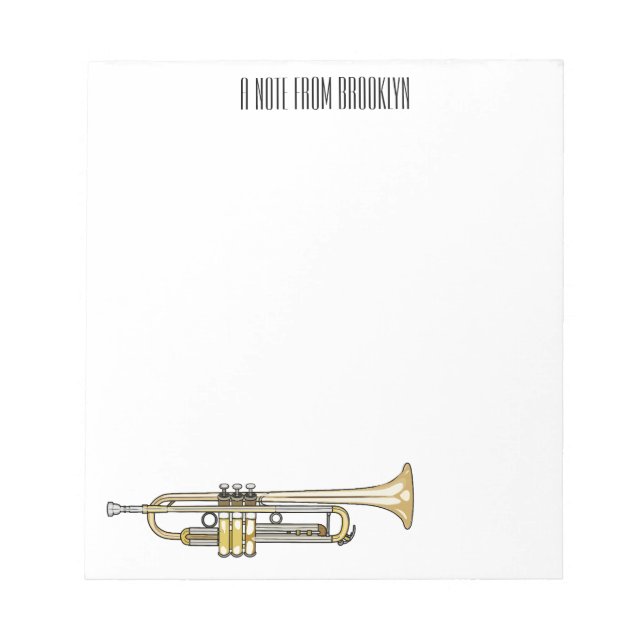 Bloc De Notas Ilustracion personalizado Trumpet (Frente)