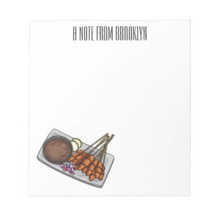 Bloc De Notas Ilustracion Satay personalizado