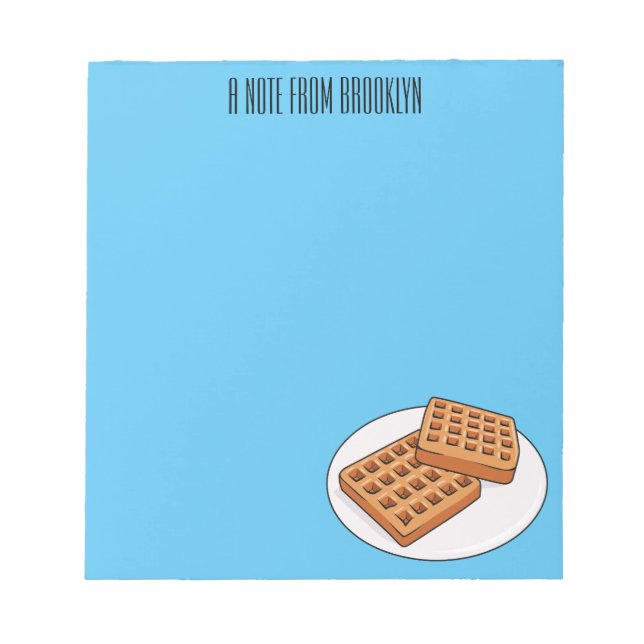 Bloc De Notas Ilustracion Waffle personalizado (Frente)
