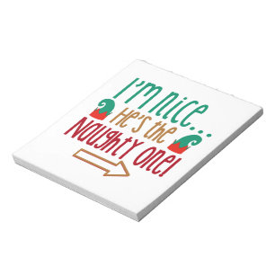 Bloc De Notas Im Nice Hes Naughty Elf Gorra