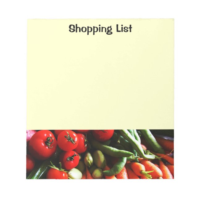 Bloc De Notas Imagen de verduras de jardín vegetarianas (Frente)