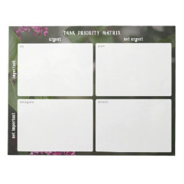 Bloc De Notas Important and urgent task Matrix (romantic nature)