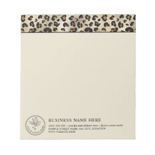 Bloc De Notas Impresión de animal de leopardo con logotipo de la