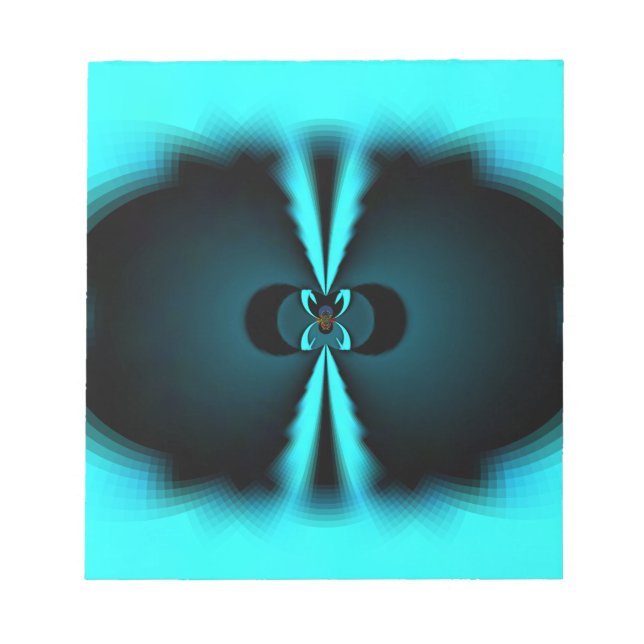 Bloc De Notas Impresión de arte abstracto de cian y negro (Frente)