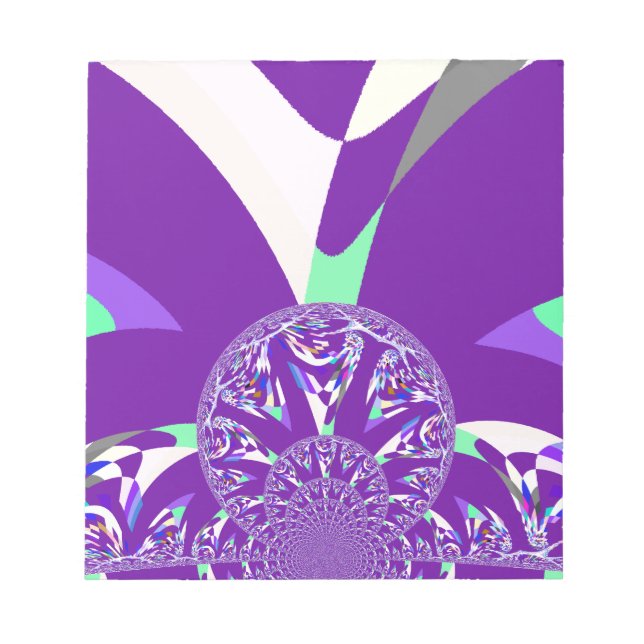 Bloc De Notas Impresión de arte azul cian kaleidoscope (Frente)