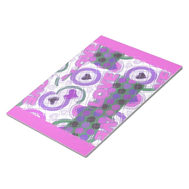 Bloc De Notas Impresión de arte con motivo de amor (Lado Derecho)