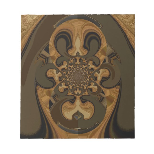 Bloc De Notas Impresión de arte de Coffee Brown Fluid Kaleidosco (Frente)