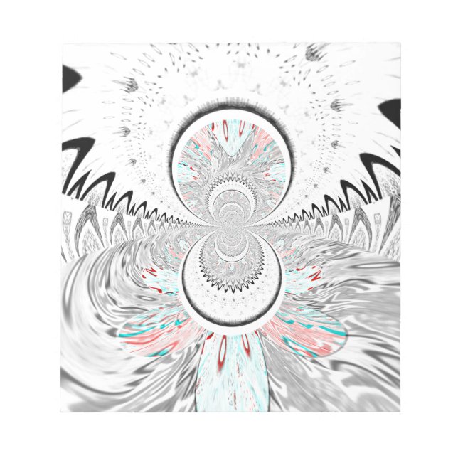 Bloc De Notas Impresión de arte de Kaleidoscope en escala de gri (Frente)