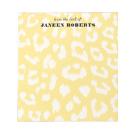 Bloc De Notas Impresión de leopardo amarillo con nombre personal