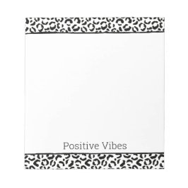 Bloc De Notas Impresión de Leopardo Blanco Negro