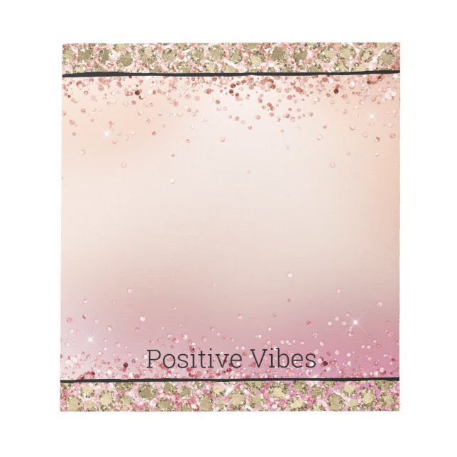 Bloc De Notas Impresión de leopardo de oro rosado (Frente)