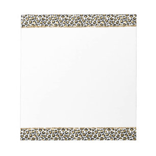 Bloc De Notas Impresión de Leopardo Negro Gold Glitz