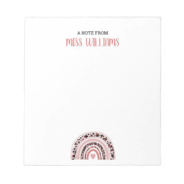 Bloc De Notas Impresión del leopardo arcoiris del profesor Boho