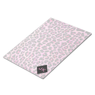 Bloc De Notas Impresión monográfica de leopardo negro y rosa cal