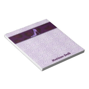 Bloc De Notas Impresión violeta con su nombre