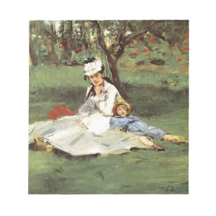 Bloc De Notas Impresionante pintura de jardín familiar francés M
