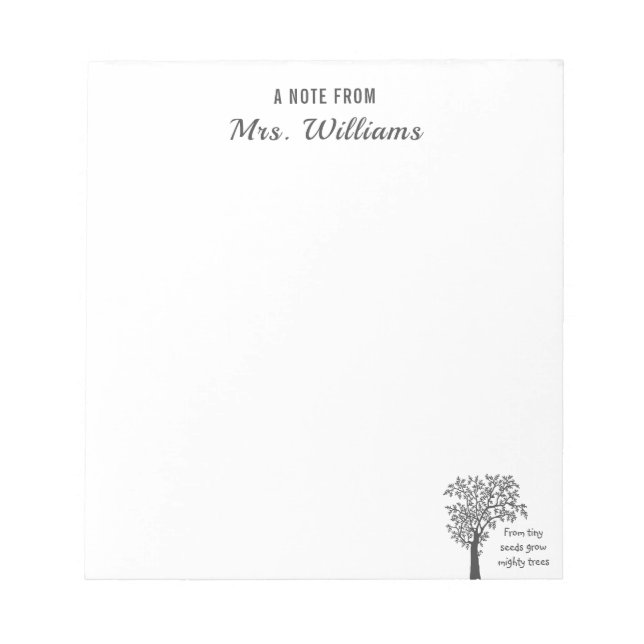 Bloc De Notas Impresionante profesor de pequeñas semillas cultiv (Frente)