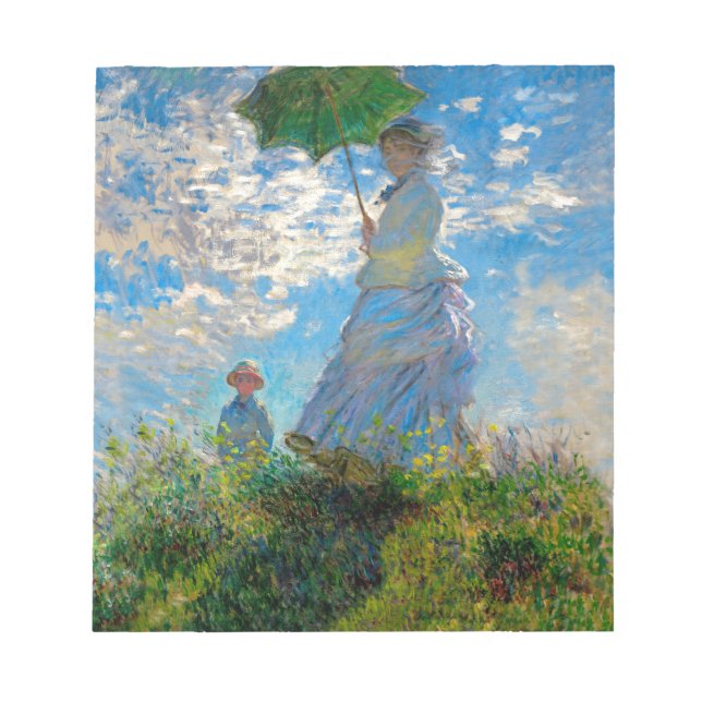 Bloc De Notas Impresionismo de Monet Woman Parasol (Frente)
