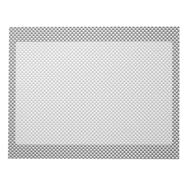 Bloc De Notas Imprimir estilo de fibra de carbono plateado (Frente)