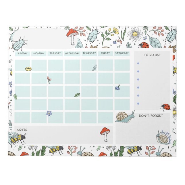 Bloc De Notas In the Garden Open Dated Desk Calendar Notepad (Frente)