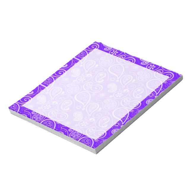 Bloc De Notas Indigo, Purple Paisley; Floral (Lado Izquierdo)