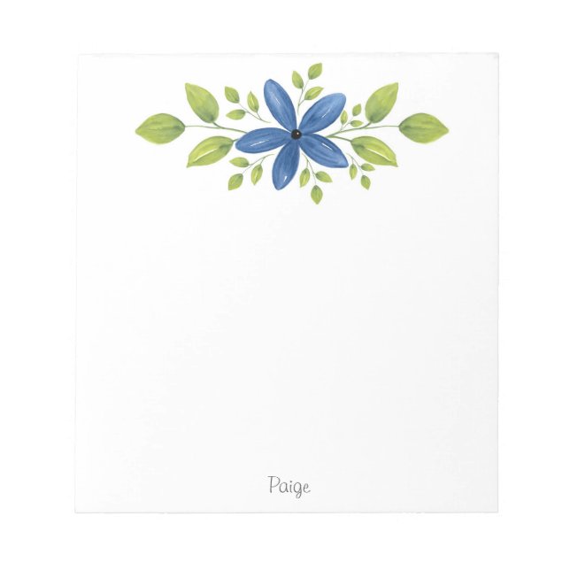 Bloc De Notas Indigo Watercolor Floral Swag 2 (Frente)