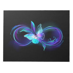 Bloc De Notas Infinito brillante con mariposa mágica