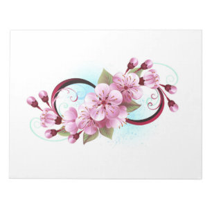 Bloc De Notas Infinito con las flores de flores de Sakura Blosso