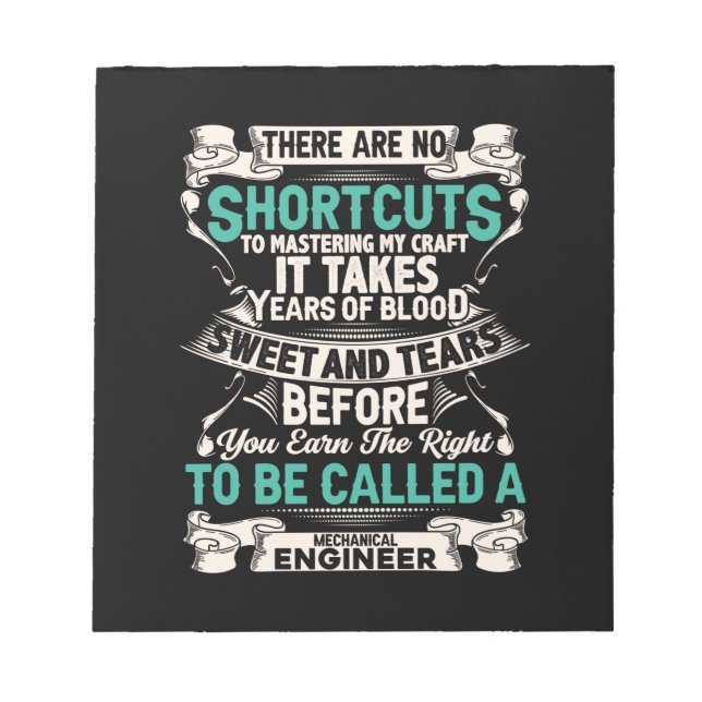 Bloc De Notas Ingeniero Mecánico (Frente)