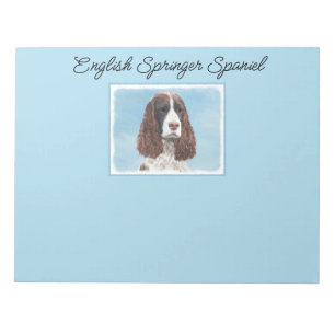 Bloc De Notas Inglés Springer Spaniel Pintura Original Perro Art