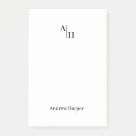 Bloc de notas inicial moderno y simple en monogram