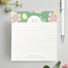 Bloc De Notas Iniciales Contemporáneas Boho Floral Llenado