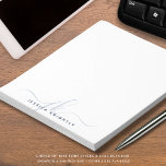 Bloc De Notas Iniciales de monograma de escritura moderna azul d<br><div class="desc">Nota moderna personalizada con iniciales simples de caligrafía o monograma y nombre en azul marino de dos tonalidades. CAMBIOS: El estilo, el color, el tamaño y la ubicación del tipo de letra del texto se pueden cambiar haciendo clic en el PERSONALIZAR MÁS AÚN debajo de la sección PERSONALIZAR para obtener...</div>