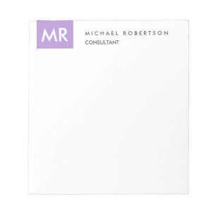 Bloc De Notas Iniciales de nombre elegantes y únicas en monogram