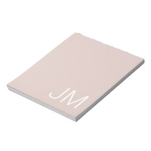 Bloc De Notas Iniciales Mayúsculas de Monograma Rosa Tendencia O