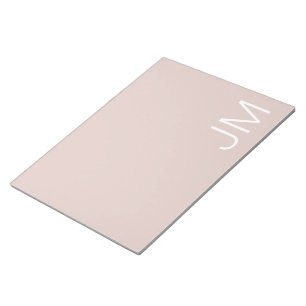 Bloc De Notas Iniciales Mayúsculas Monogramadas Rosa Sonrosado d