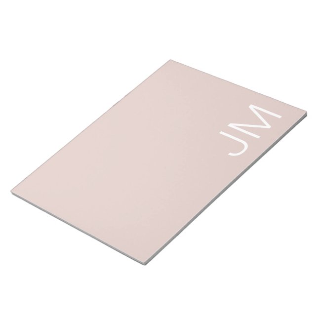 Bloc De Notas Iniciales Mayúsculas Monogramadas Rosa Sonrosado d (Lado Derecho)