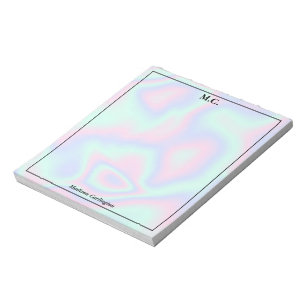 Bloc De Notas Iniciales monográficas de textura holográfica de p
