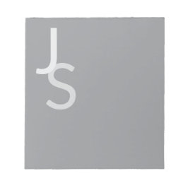 Bloc De Notas Iniciales monogramadas modernas superpuestas | Gri