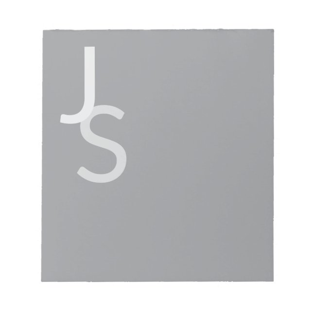 Bloc De Notas Iniciales superpuestas modernas monogramadas | Gri (Frente)