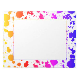 Bloc De Notas Ink Paint Splash Splatter Colorful Bright Rainbow