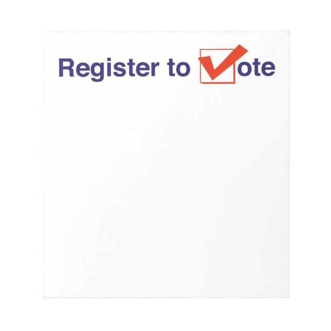 Bloc De Notas Inscríbase Para Votar 2026 (Frente)