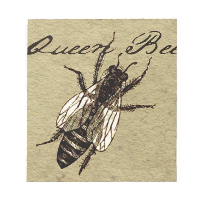 Bloc De Notas Inscripción de Bug de Vida Silvestre Queen Bee (Frente)