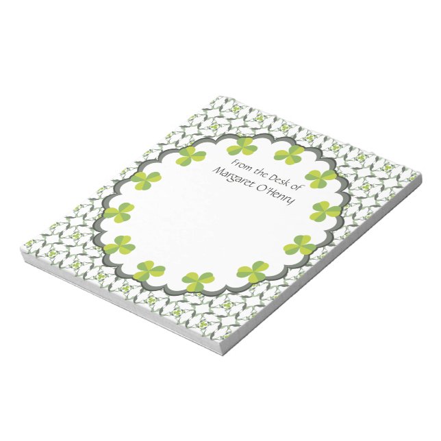 Bloc De Notas Inspiración celta de Shamrock personalizada (Lado Izquierdo)